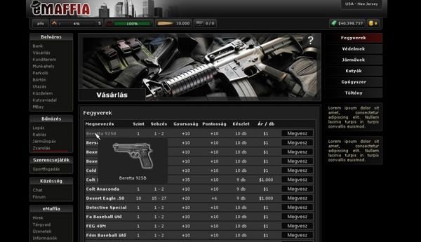 eMaffia – magyar fejlesztésű böngészős szerepjáték