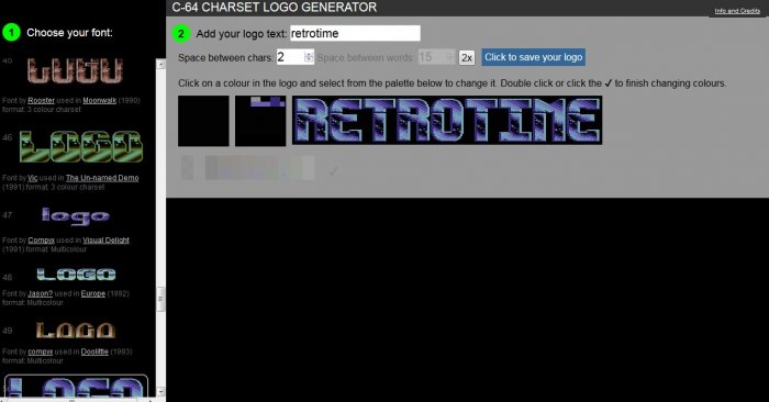 C-64 charset logo generator